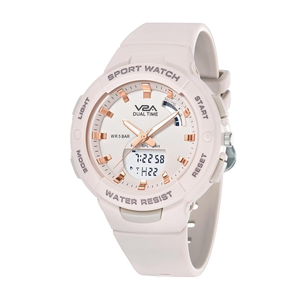 V2A Analog Digital Waterproof Fashion Sports Watch with Backlight Alarm Stopwatch for Women and Girls
