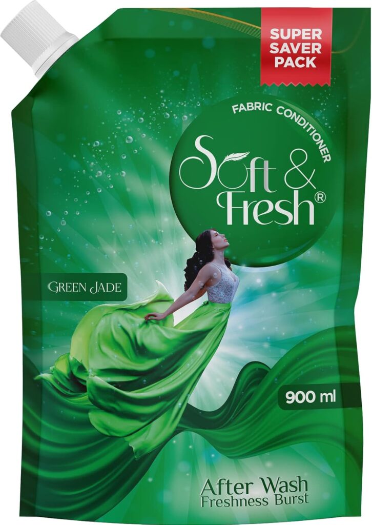 Soft & Fresh Green Jade, best Fabric Conditioner softner increase Freshness and softness 900ml refill pouch