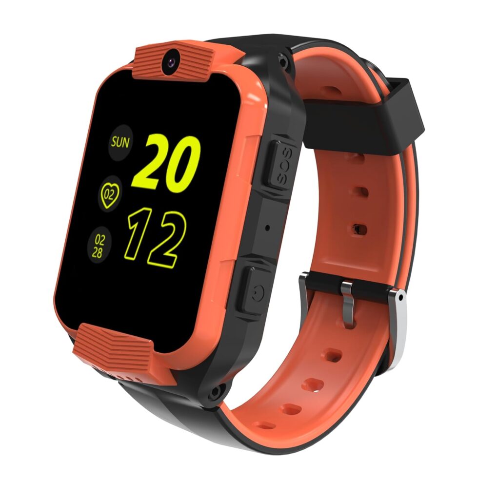 WEARFIT Champ 4G Plus Kids Smart Watch - 1.7" HD Display, GPS Tracker, 2-Way Video Calls, 7 Games & SOS Alert - IP67 Waterproof Smartwatch with Parental Controls for Ages 3-12 (No Jio sim) (Orange)