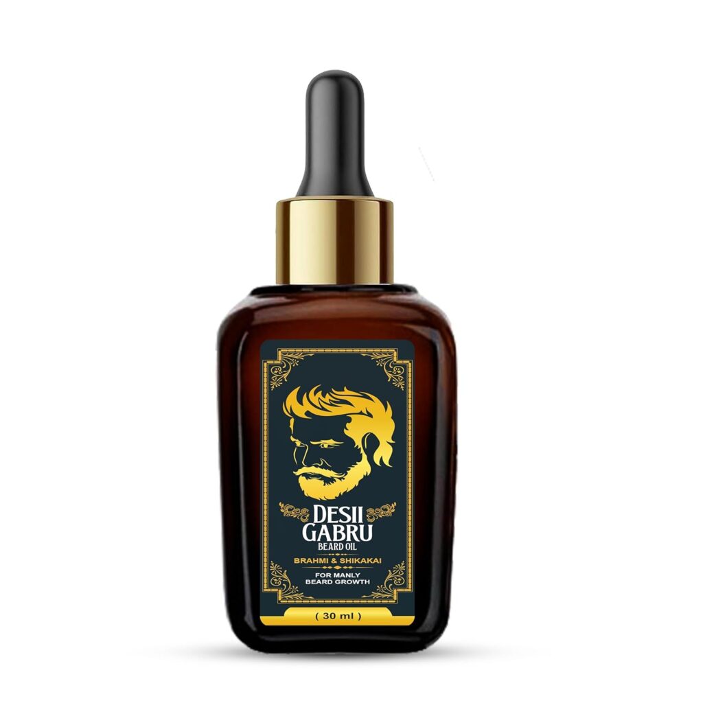 Beard Growth Oil with Brahmi, Shikakai, Bhringraj, Chamomile, Coconut, and Amla – Enriched Beard Oil for Daily Care (30ml)