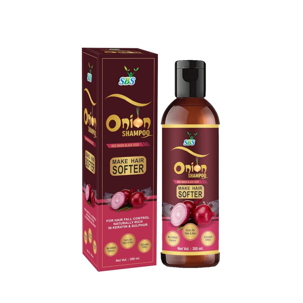SBS Onion Shampoo (300 ml) - With Red Onion Extract, No Pungent Smell, Enhances Hair Growth.