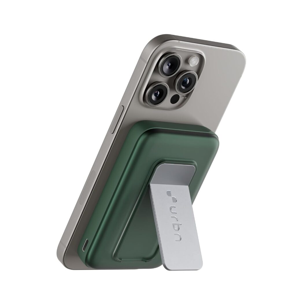 URBN 10000mAh Frost MagSafe Power Bank with Built-in Stand | 15W Magnetic Wireless Charging | 20W USB-C PD Fast Charging | Ultra Compact | Pass-Through Charging | MagTag Ring | (Camo)