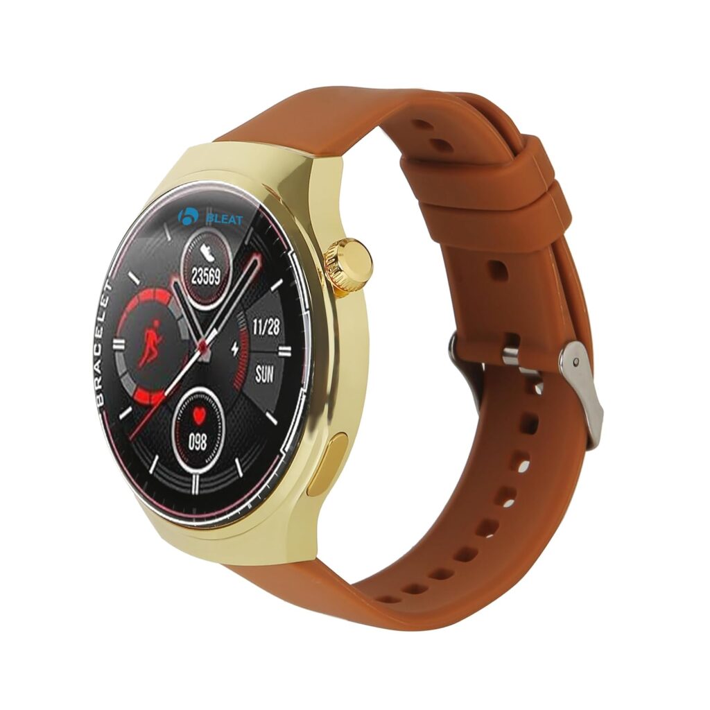 Bleat C18 Smartwatch with 1.50 Inch Display 240 * 296 Resolution Support iOS and Android with Bluetooth 5.3 for Seamless Connectivity High Accuracy Sensors (Gold)