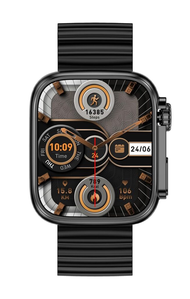 TIMEX iConnect Edge 1.83"(4.64 cm) Display with Functional Crown and BT Calling Smartwatch for Unisex - TWIXW700T, Black