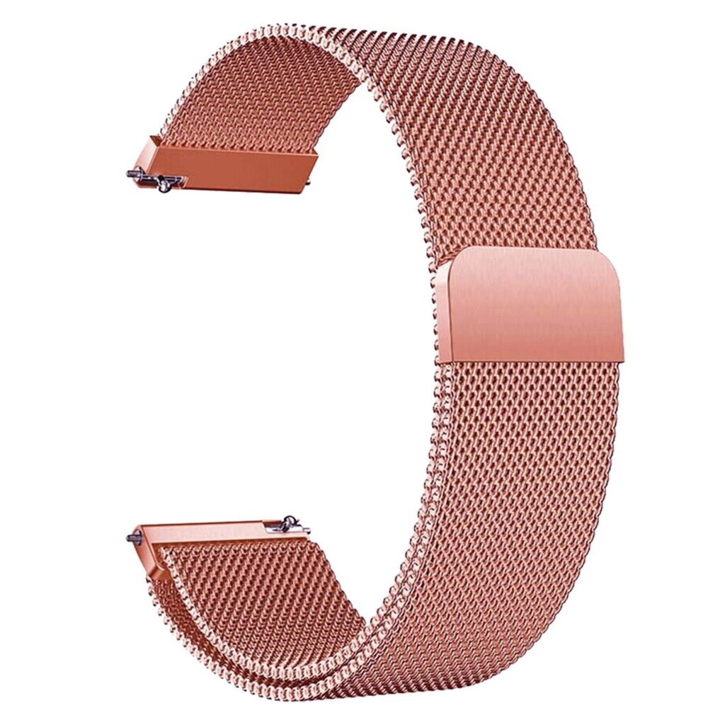 ACM Watch Strap Magnetic Loop 22mm Compatible with Fire-Boltt Phoenix Pro Bsw100 Smartwatch Luxury Metal Chain Band Rose Gold Pink