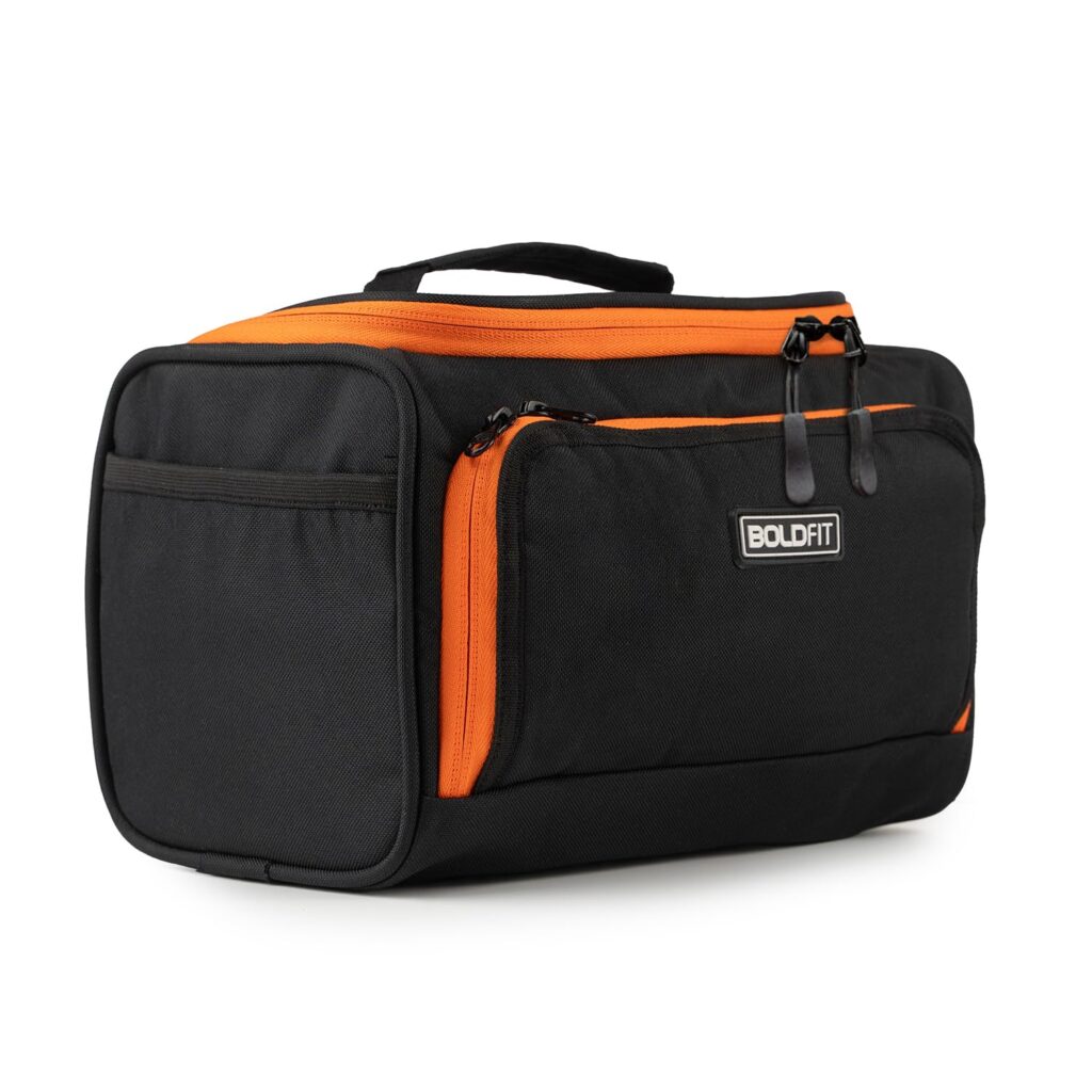 Boldfit Toiletry Bag,Spacious Toiletries Organiser with Multiple Compartments,Compact Gym, Travel Toiletry Pouch for Men & Women,Cosmetic & Grooming Storage Kit for Luggage with Zipper Closure,Black