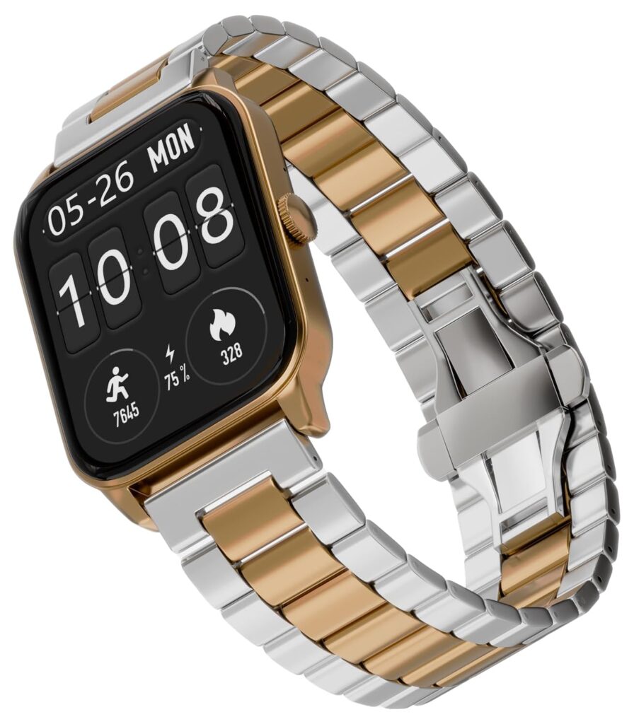 Vibez Imperial Luxury Smartwatch for Women & Men - Stainless Steel Strap, 1.83" Display, High Resolution, 60 Sports Modes,100+ Watch Faces, Long Battery & BT Calling Smart Watch for Women & Men