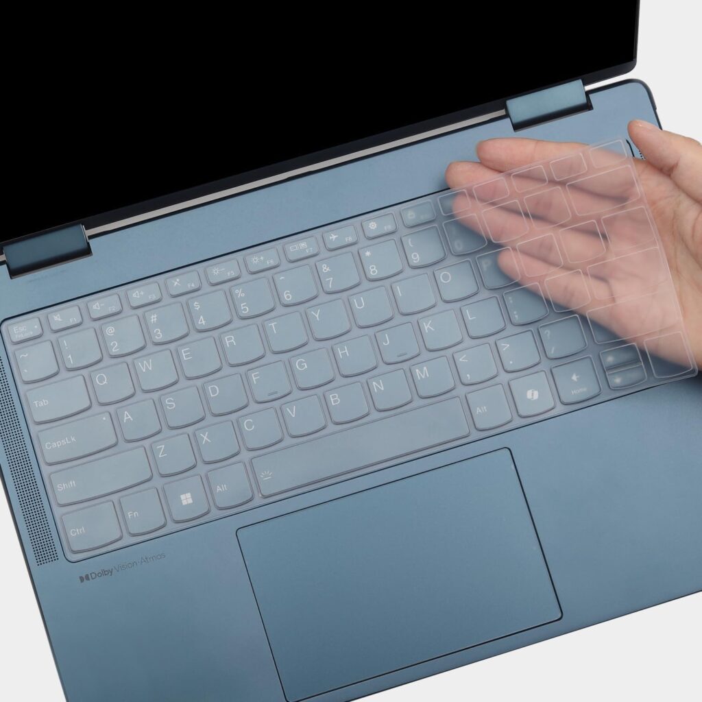 RAYA Silicone Keyboard Cover for Lenovo ideapad Slim3 & Slim5 14inch Laptops | Keyboard Cover for Lenovo IdeaPad Flex 5 & Yoga 7i 2-in-1 / Lenovo V14 Laptops (Transparent)