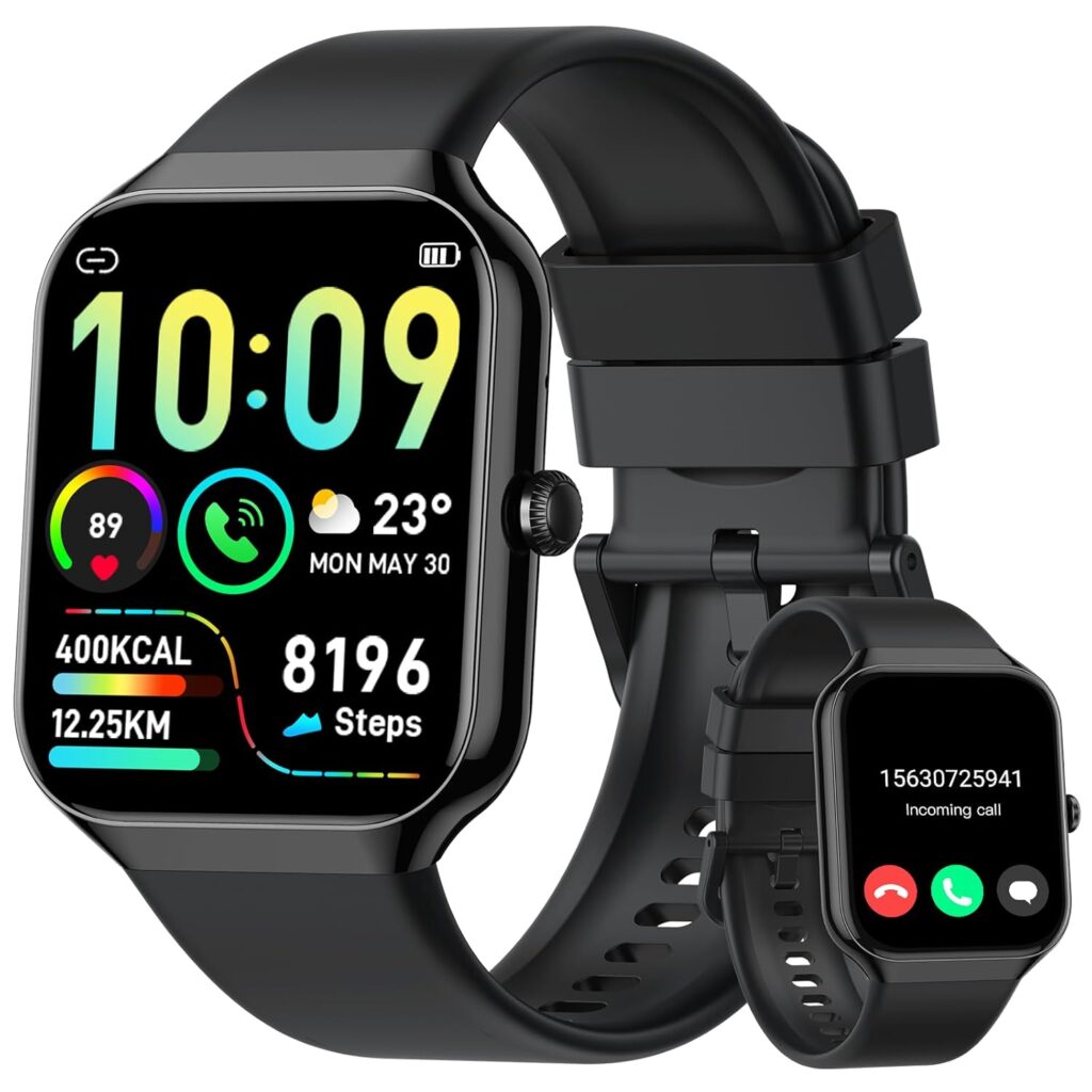 Smart Watch(Answer/Make Call), 1.96"HD Smartwatch for Men Women with Heart Rate/Sleep Monitor/Pedometer, 2025 New Activity Fitness Watch 113+ Sport Modes, IP68 Waterproof Running Watch for Android iOS