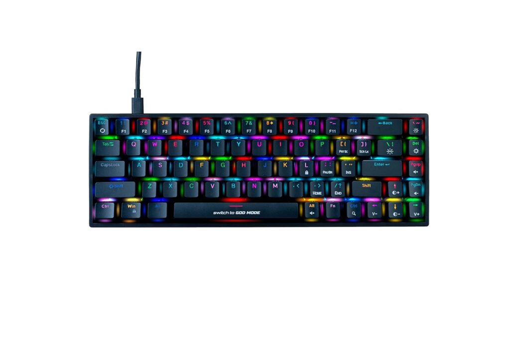 Cosmic Byte CB-GK-31 Artemis 68Key Per Key RGB Wired Mechanical Keyboard, Upgraded with Swappable Outemu Red Switches and Software (Black)