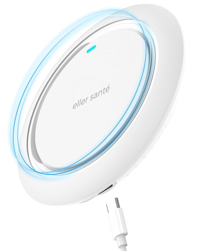 eller santé® 15W Wireless Charger MontClad Series PD & Qi Certified with Type C Cable for 15/15 Plus/15 Pro/15 Pro Max, iPhone 14/14 Plus/14 Pro/14 Pro Max, iPhone 13/12/11 Series - White