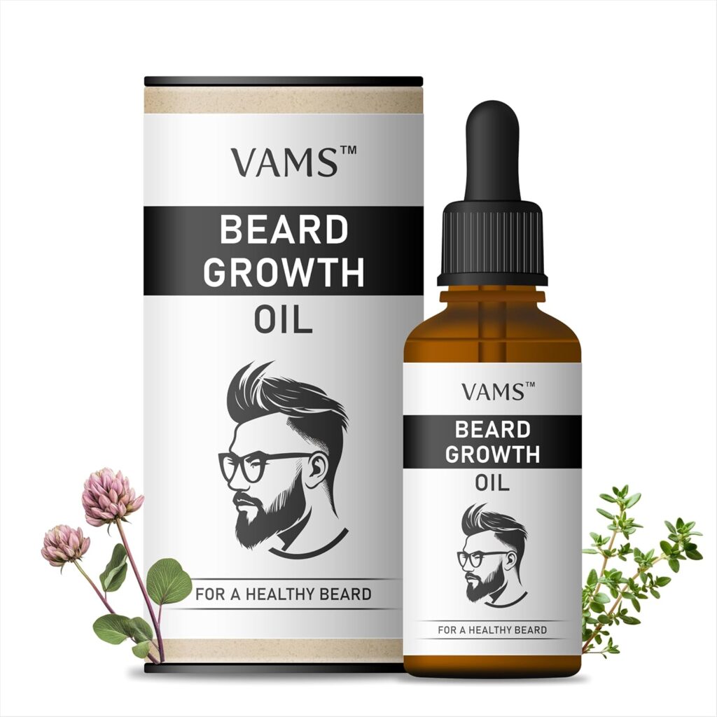 VAMS Beard Oil For Men (30ml) | Deep Moisturization | Softens, Styles & Fills Patchy Beard | With Vitamin E
