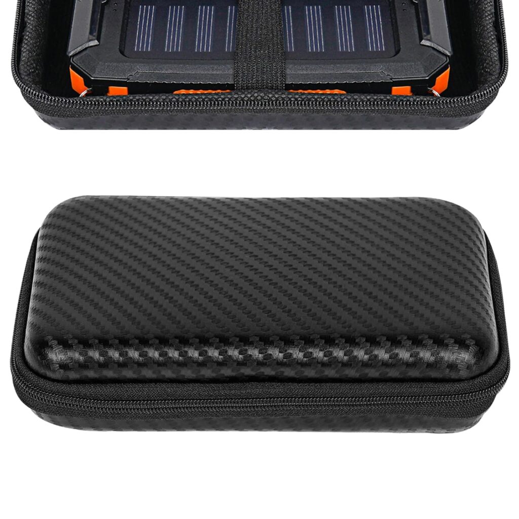 Portable Solar Charger Storage Box, Power Bank Hard Travel Case, Compatible with Rasbes Solar Charger 38800mAh, Compatible with Durecopow Solar Charger 20000mAh (Black)