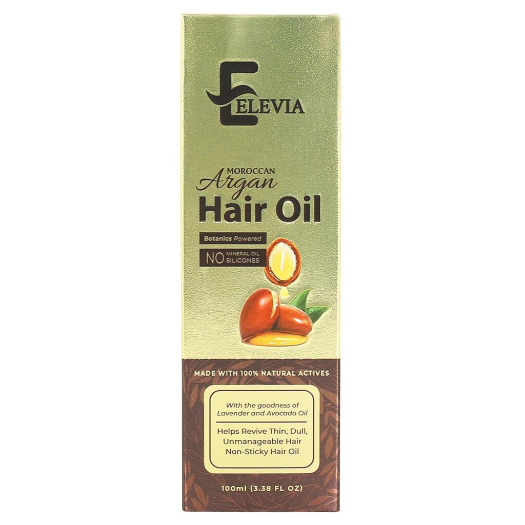 Elevia Natural Hair Oil – Argan, Jojoba & Almond for Strong Hair Growth