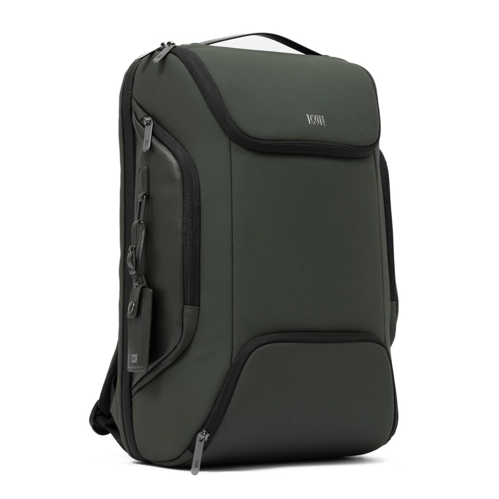 ICON The Iconic Laptop Backpack 30L | Premium Polyester, Fits 15.6" Laptops | USB Charging, Luggage Sleeve, Numbered Lock & Hidden Pocket | Water-Resistant, Multipurpose Laptop Bag