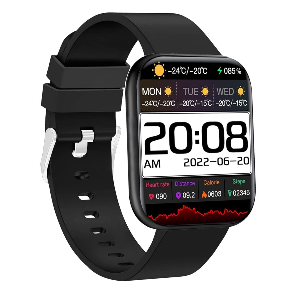 SALORA uWear SSW-003 Smartwatch with 2.1” Display, BT Calling, Multiple Watch Faces, Heart & SpO2 Monitoring, 11 Sports Modes, Sleep Monitor, Waterproof & 5 Days Battery (Black)