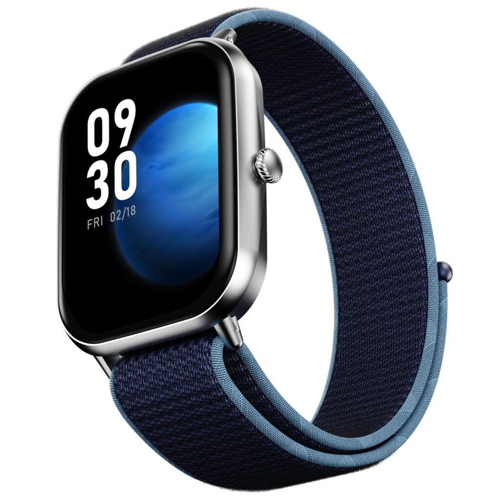 Fire-Boltt Ninja Call Pro Max Nyluxe Smart Watch 2.01″ with Bluetooth Calling, Voice Assistance, SpO2 & Heart Rate Monitor, 120+ Sports Modes, IP67 Waterproof, Smart Watch for Men & Women - Cyan