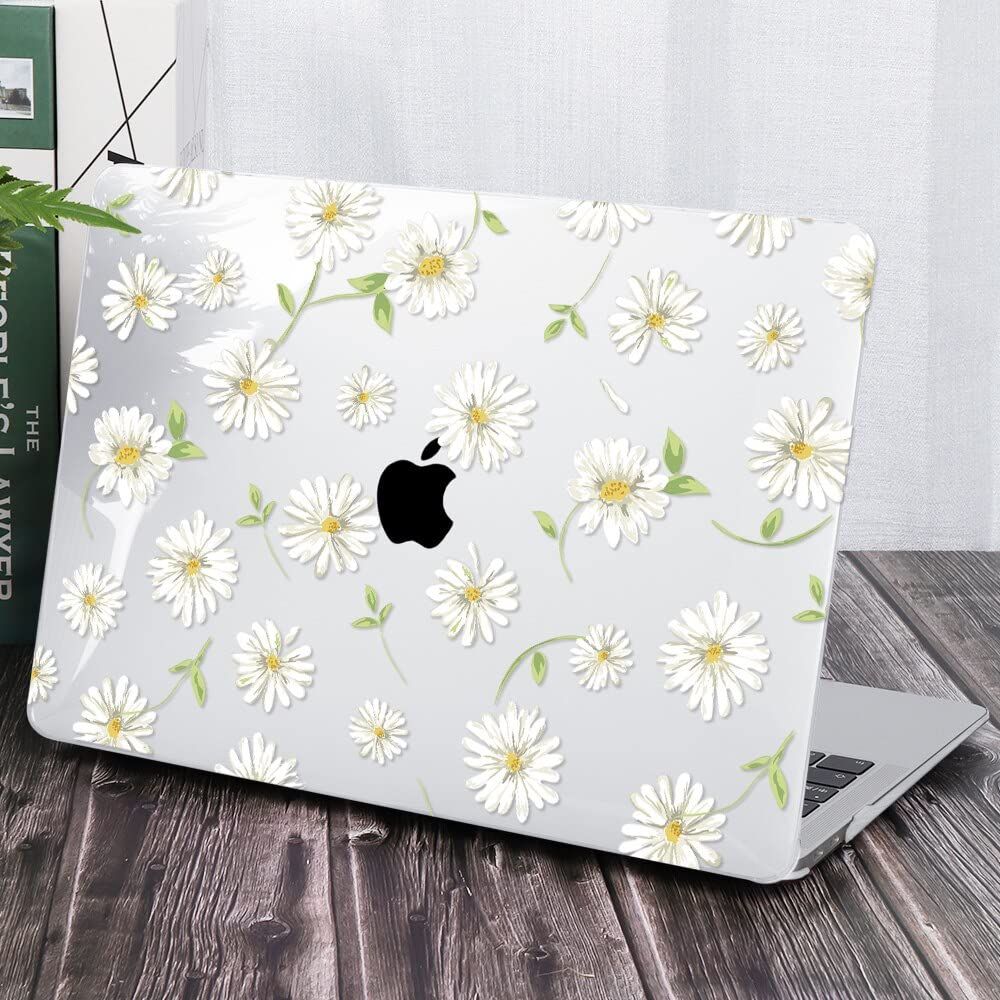 Tobo Compatible with MacBook Pro 13 inch Case M2 2022, 2021, 2020-2016 A2338 M1 A2251 A2289 A2159 A1989 A1708 A1706, Plastic Hard Shell & Keyboard Cover Daisy Flowers TD-921CC