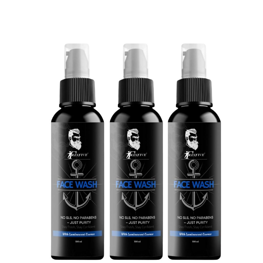 Face Wash, No SLS No Parabens, with Luminescent Essence, 100 ml, Pack of 3