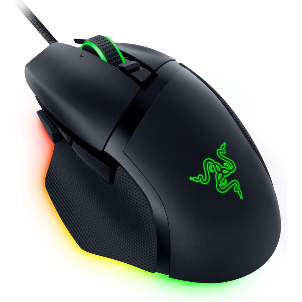 Razer Basilisk V3 35K Wired Ergonomic Gaming Mouse : HyperScroll Tilt Wheel - 35K DPI Optical Sensor Gen 2-13 Customizable Controls - Chroma RGB - Optical Switches Gen 3 - Speedflex Cable