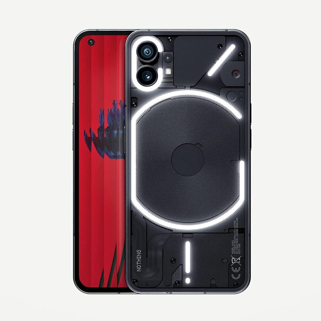 Nothing Phone (1) 5G (Black, 12GB RAM, 256GB Storage) | 6.55 inch 120Hz OLED Display | 50MP+50MP | 16MP Front Camera | Qualcomm Snapdragon 778G+ Processor | Incredible Wireless Charging