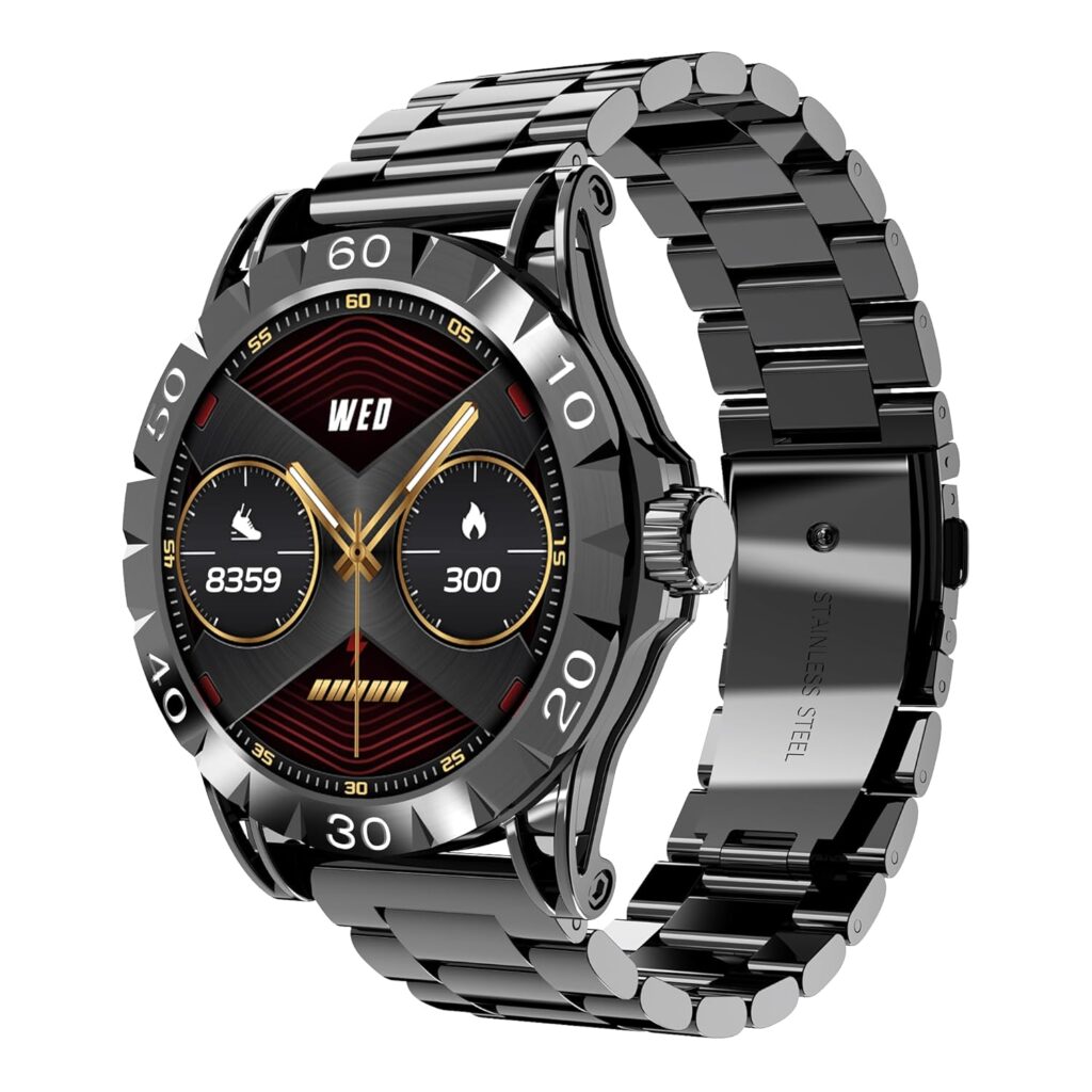 boAt Enigma Orion Men's Luxury Smart Watch Enigma Orion w/ 1.39”(3.53 cm) HD Display, Functional Crown, BT Calling, Metal Body, Activity Tracker, 7 Days Battery, Smart Watch for Men (Metal Black)