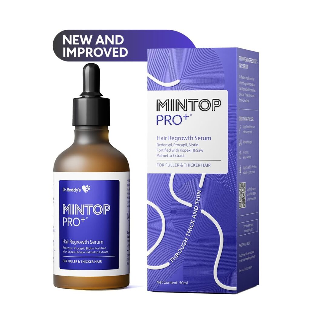 Mintop Pro Plus| Hair Regrowth Serum by Dr Reddys|Fortified with Redensyl, Procapil, Biotin and Copexil | 50 Ml & Mintop Pro Shampoo For Hair Fall Control | Sulphate Free | Helps Strengthen Hair Roots 100 Ml