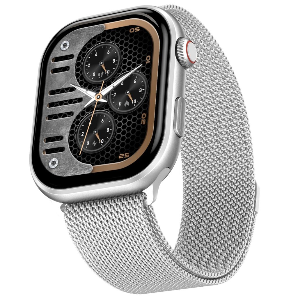 Fire-Boltt Brillia Pro Smart Watch 2.02” AMOLED Display, Bluetooth Calling, SpO2, Heart Rate Monitor, 120+ Sports Modes, Fitness Tracker, Voice Assistant, Smart Watch for Man & Women– Silver