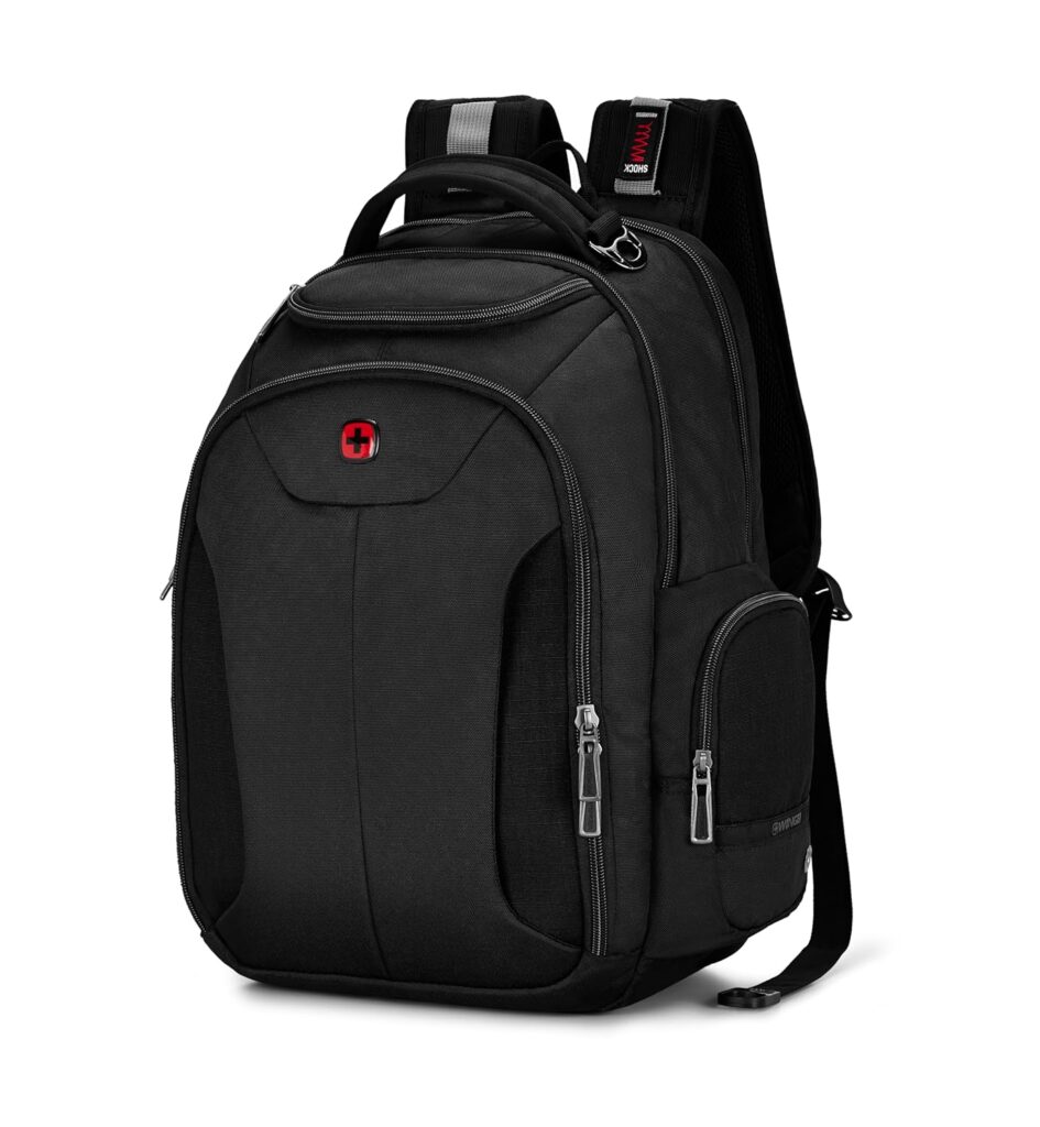 WENGER 17.5" ScanSmart Laptop Backpack, 30 Litres, Black, Swiss Designed-blend of style & function, 612014