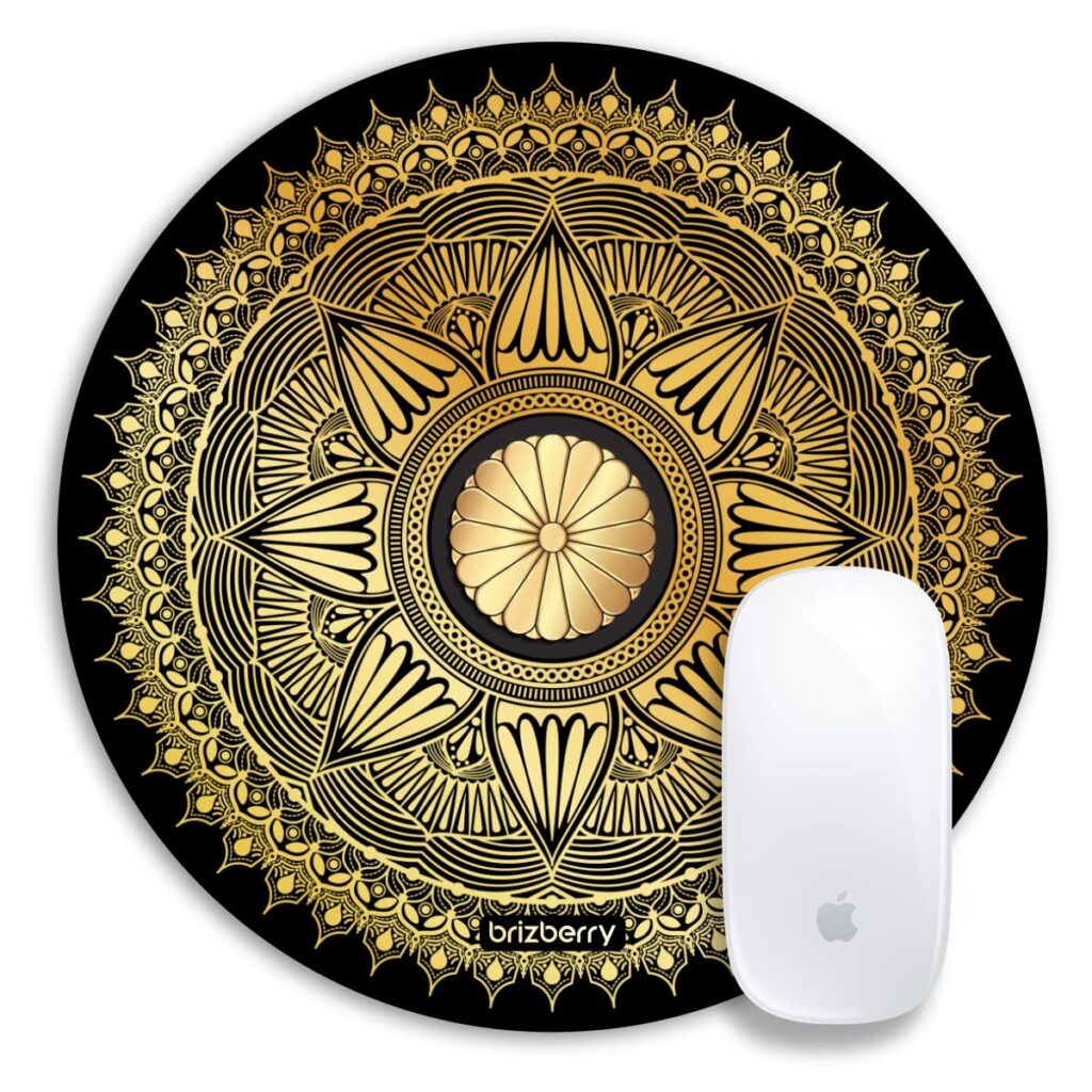 Brizberry® Mouse Pad, Round Large Premium for Desktop Laptop PC Office Gaming Professional 240 X 240 X 3 mm [20% Larger] (7R - Pack of 1)