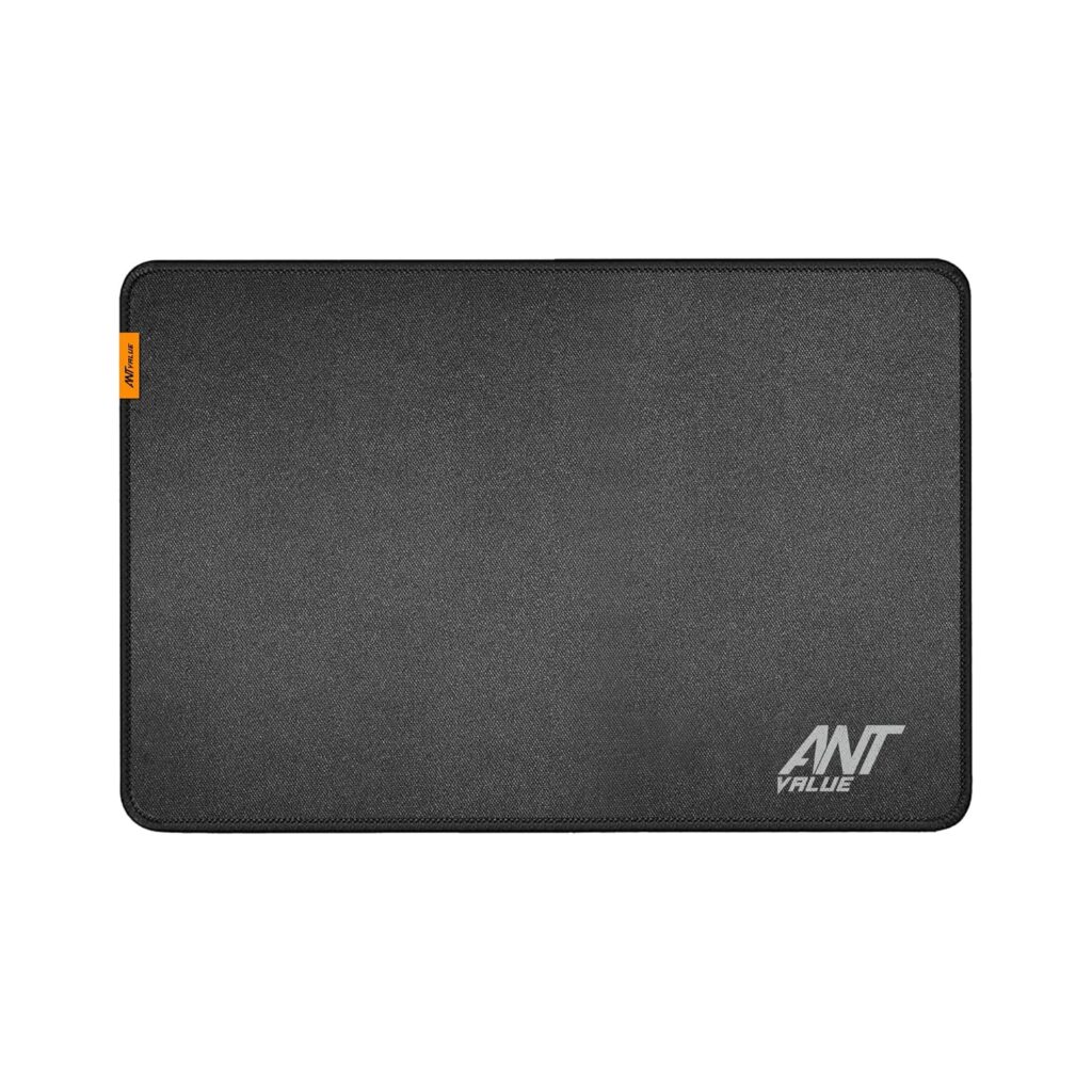 Ant Value MM270 Medium Gaming Mouse Pad – 320×270 mm Waterproof Cloth Surface with Anti-Fray Stitched Edges, Non-Slip Rubber Base for Office, Home, Study Desk & Gaming – Black
