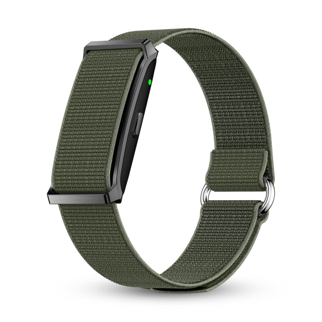 Pebble Newly Launched Qore Fitness Band with 45 Days Battery Life| 100+ Sports Modes| Advanced Health Tracking HR| SpO2| Stress| Sleep| OneKey Measurement| Smart Notifications - Black (Camo Green)