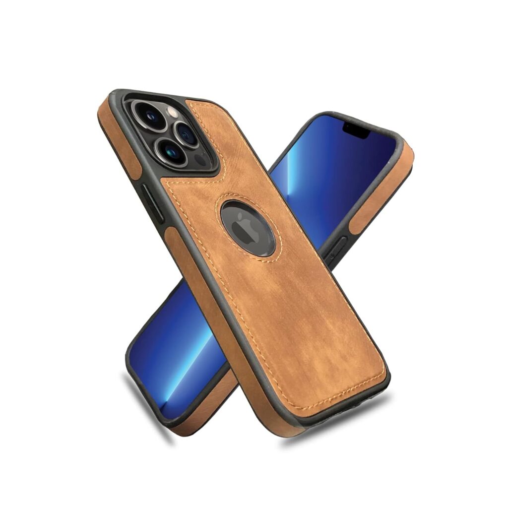 A rtistque Premium Pu Leather Back Cover Case for iPhone 13 Pro Max | Drop Protection | Smooth Grip | Raised Camera Edges - Brown