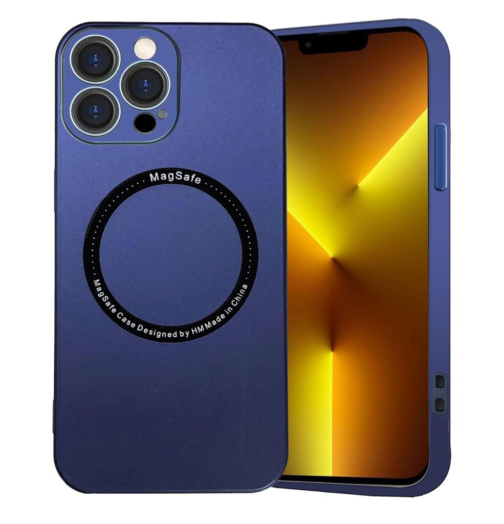 A rtistque TPU Matte Slim Hard Back Cover Case for iPhone 13 Pro Max Compatible for Mag-Safe Scratch-Resistant | Lens Protection | Drop Protection - Blue