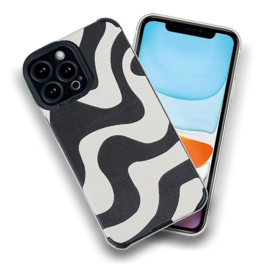 A rtistque Zebra Print Silicone Stylish Back Cover Case for iPhone 13 Pro Max | Shockproof TPU | Soft Flexible with Camera Protection | iPhone 13 Pro Max Back Cover - Black & White