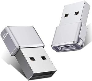 ABSTXUOR Mini USB C Type C Adapter Plug, Type C Female to USB A Male Charger Charging Cable Adapter Converter Compatible for iPhone 15 14 13 Plus Pro Max Mi PK-2 Multicolor