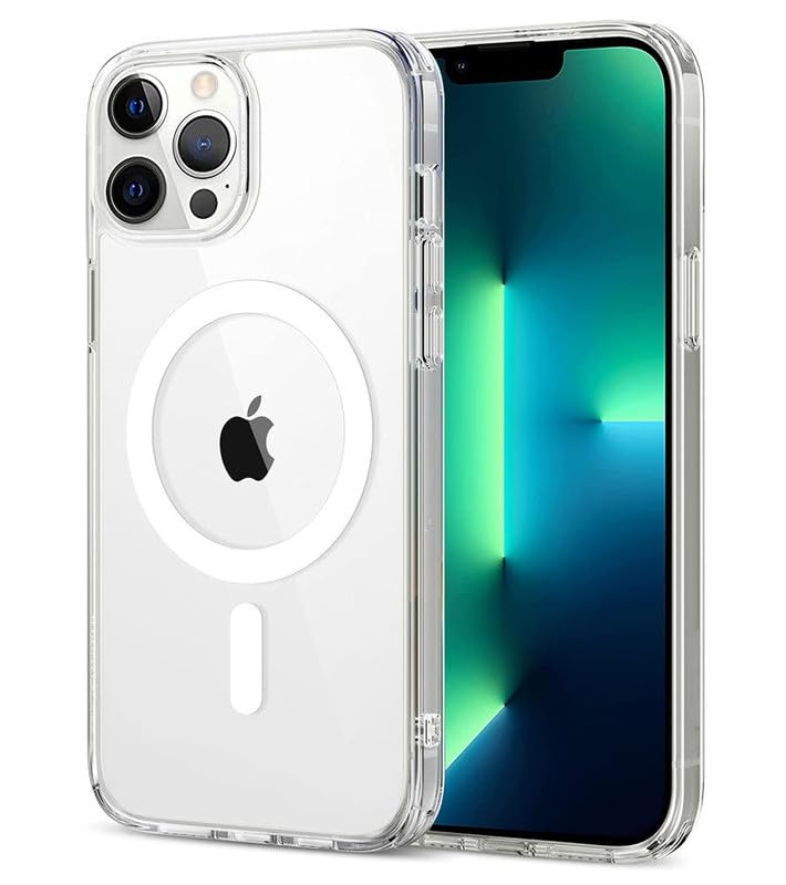 AIBEX Clear Mag-Saf Case for iPhone 13 Pro Max - 1,500 G Strong Magnetic Lock, Crystal-Clear Anti-Yellowing Back | Military-Grade Drop Protection | Camera Guard, Slim & Lightweight - Crystal