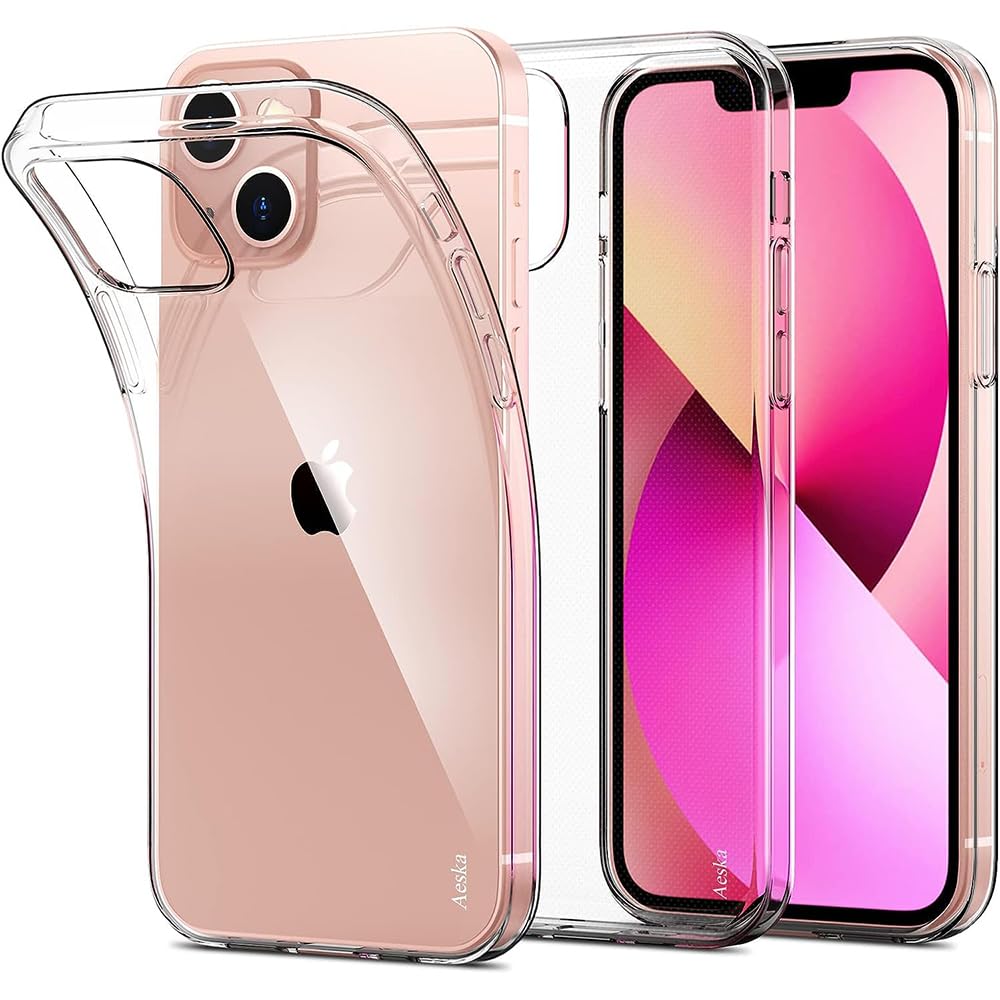 Amazon Brand- Solimo Basic Case for Apple iPhone 13 (Silicone_Transparent)