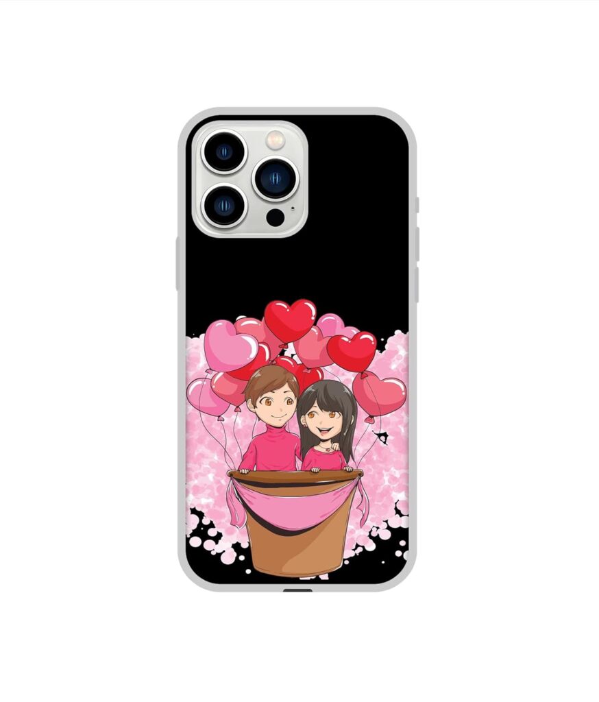 Amazon Brand - Solimo Designer Boy and Girl UV Printed Soft Back Case Mobile Cover for Apple iPhone 13 Pro Max (Silicone_Multicolor)