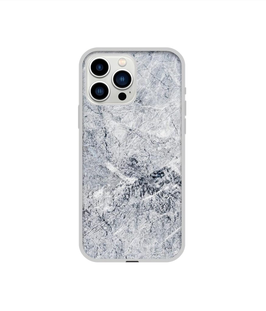 Amazon Brand - Solimo Designer Grayish Marble UV Printed Soft Back Case Mobile Cover for Apple iPhone 13 Pro Max (Silicone_Multicolor)