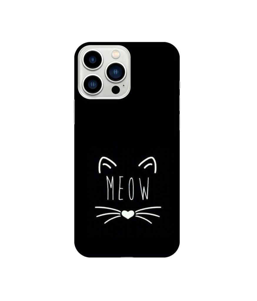 Amazon Brand - Solimo Designer Meow 3D Printed Hard Back Case Mobile Cover for Apple iPhone 13 Pro Max (Plastic_Multicolor)