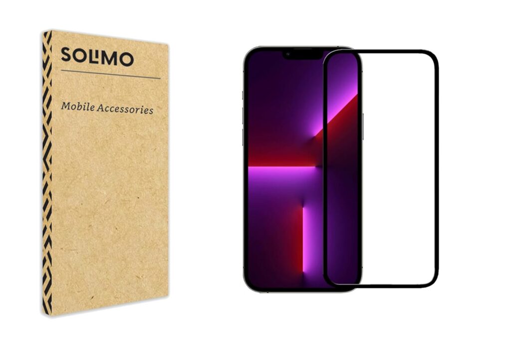 Amazon Brand - Solimo Tempered Glass Screen Protector Compatible with Apple iPhone 13 Pro Max Transparent Protective Film [Clear HD]