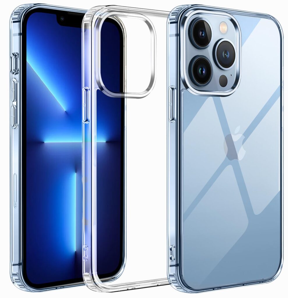 Amazon Brand - Solimo Ultra Hybrid Clear Camera Protection Back Cover Case for iPhone 13 Pro Max- (Transparent)