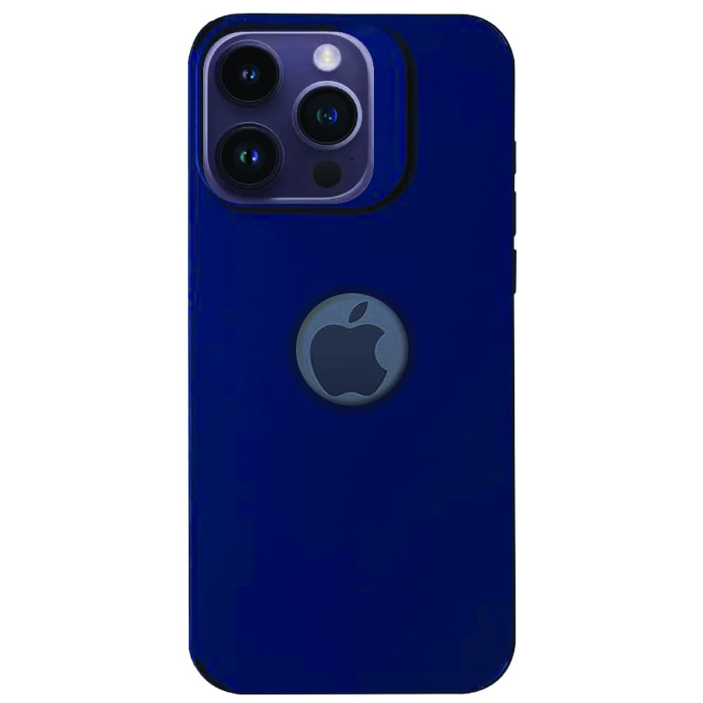 Amazon Brand - Solimo iPhone 14 Pro Max Back Cover | Camera Bump Protection & Inner Velvet Fabric Lining | Ultra Slim Matte Soft Rubberised Case Cover for iPhone 14 Pro Max (Blue)