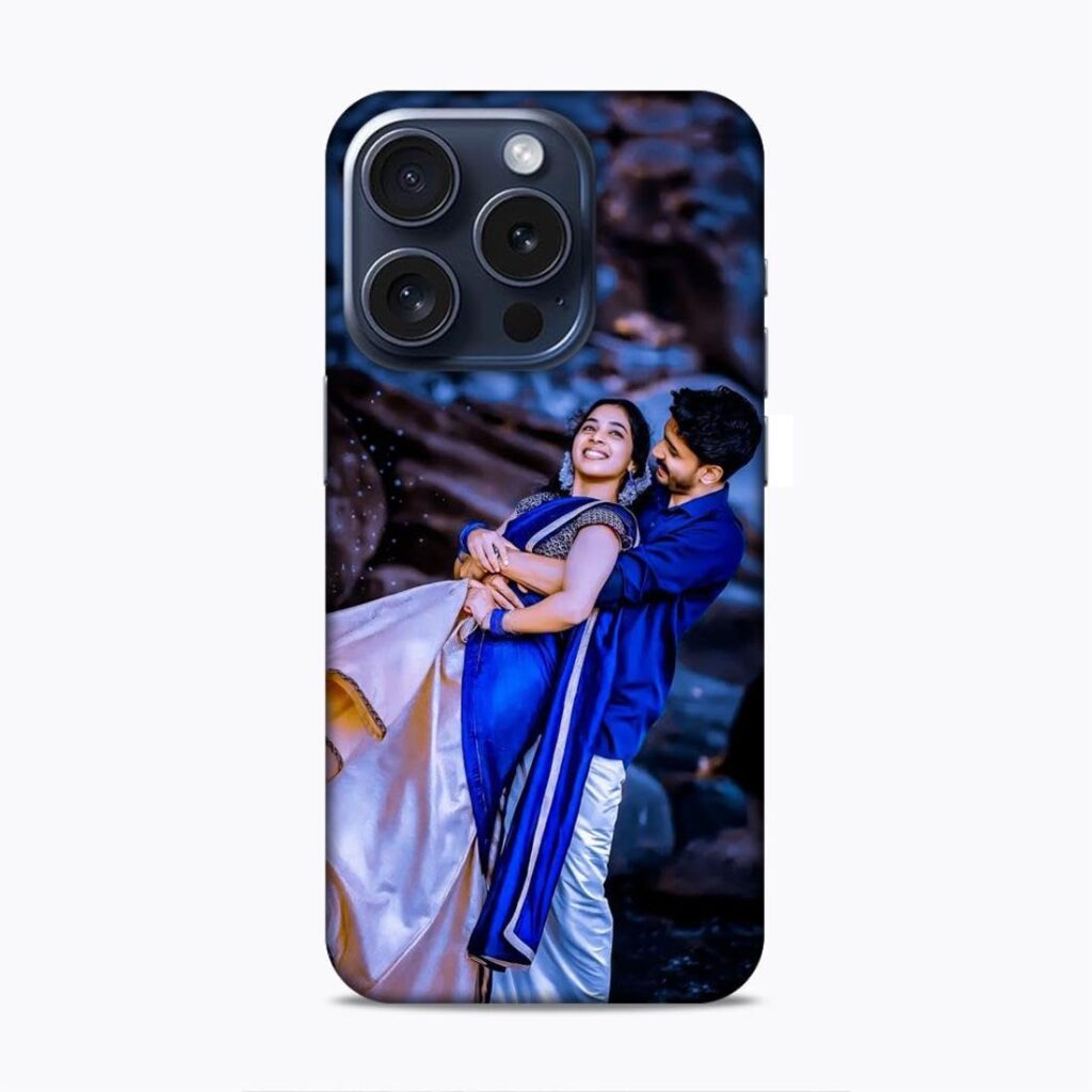 Apple iPhone 15 Pro Custom Design Printed Back Cover - Personalized Design, Logo, Slogan, Quote, Text with Picture Frame Hard Case for iPhone 15 Pro