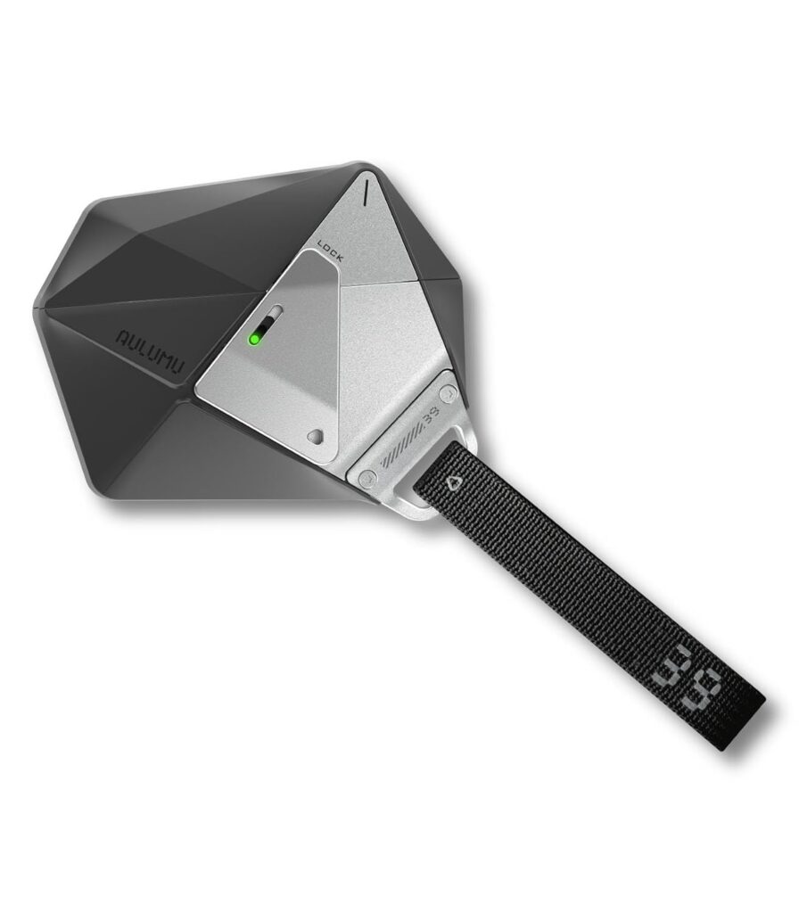 Aulumu A39 Geometric AirPods Pro 3 Case with Lock | Protective Cover with Nylon Buckle | Alloy Armour | Compatible with Apple AirPods Pro 3rd Generation Case (2025) - Black