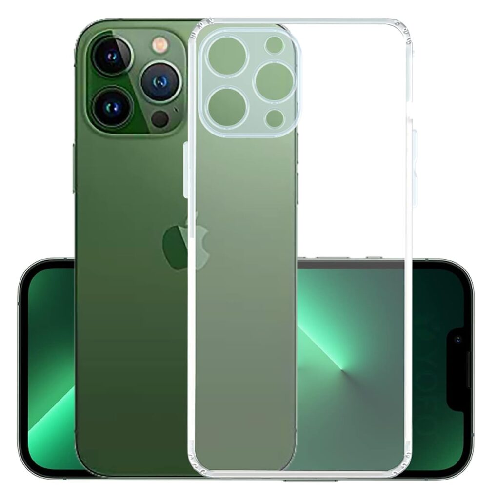 Back Cover for Apple iPhone 13 Pro Max (6.7) (Flexible|Silicone|Transparent|Camera Protection|DustPlug)