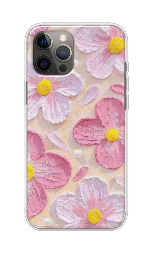 COBERTA Printed Back Cover for Apple iPhone 13 Pro Max Back Cover Case - Pastel Pink Flowers Floral for Girls Stylish Design D16689