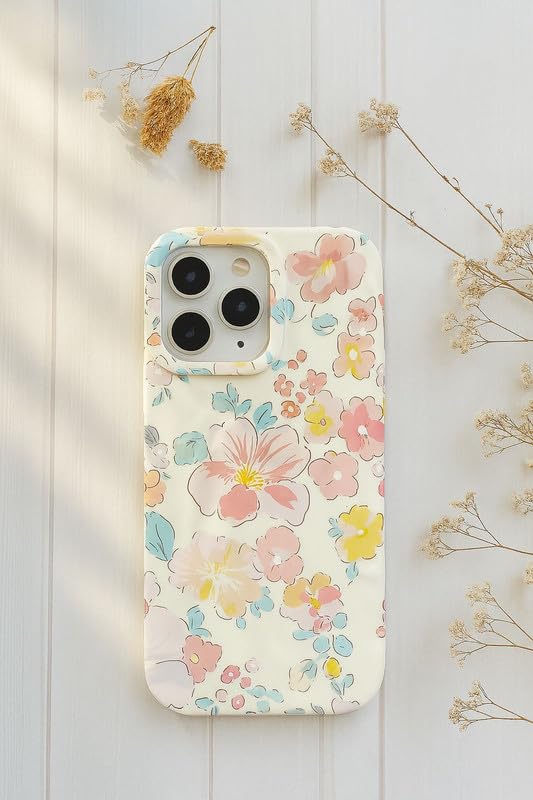 COVERLY for iPhone 13 Pro Max 3D Floral Blossom Romantic Pastel Flowers Phone Case, Luxury Texture Trendy Retro Cute Rose Petals Artistic Cool Design -Aesthetic Queen Cover for Apple iPhone 13 Pro Max