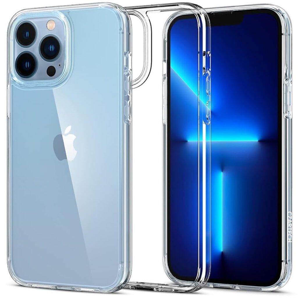 CZARTECH Back Cover for iPhone 13 Pro Max Clear case (TPU + Tough Polycarbonate Back I 5ft Drop Protection Tested I Transparent)